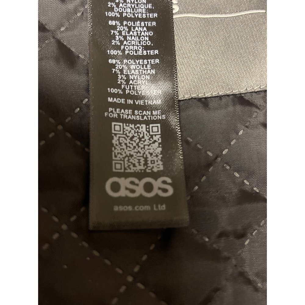 NEW! ASOS Navy Blue Full Zip Lined Polyester Wool Bomber Jacket Men's Small - Picture 11 of 12